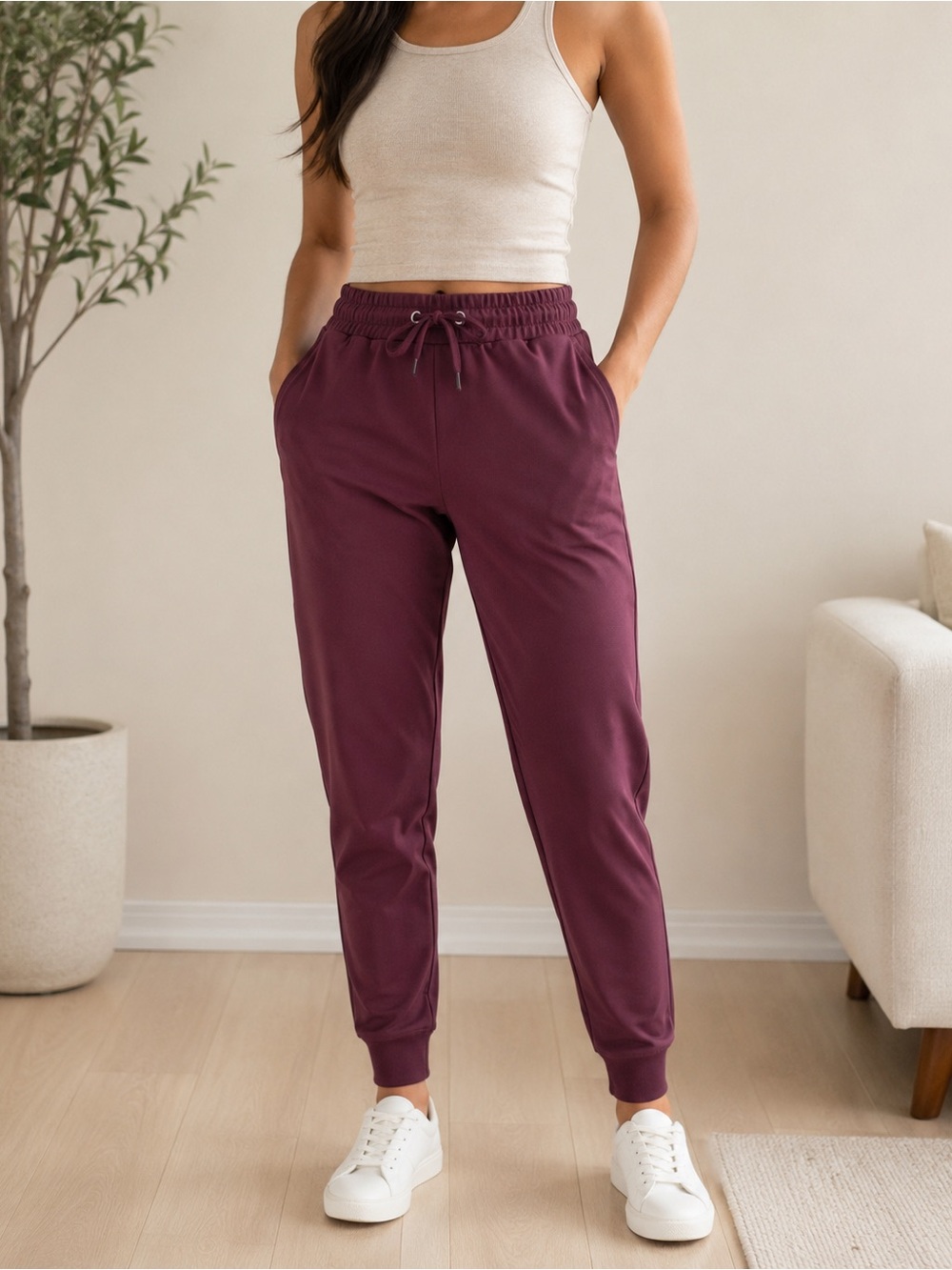 lululemon athletica Burgundy Drawstring Jogger Pants